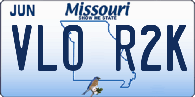 MO license plate VL0R2K