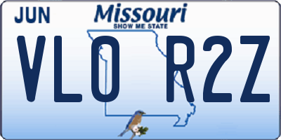 MO license plate VL0R2Z