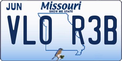 MO license plate VL0R3B