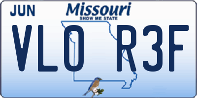 MO license plate VL0R3F