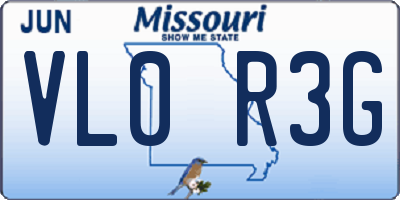 MO license plate VL0R3G
