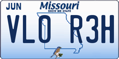 MO license plate VL0R3H