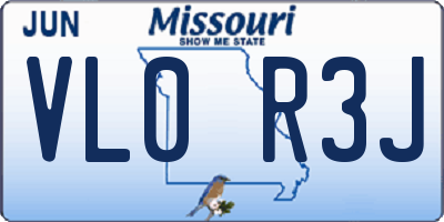 MO license plate VL0R3J