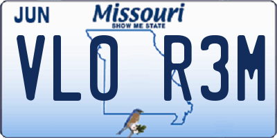MO license plate VL0R3M