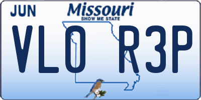 MO license plate VL0R3P