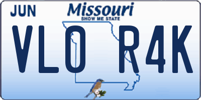 MO license plate VL0R4K