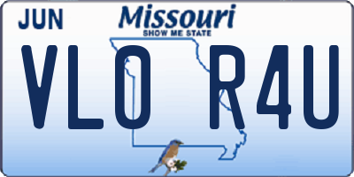 MO license plate VL0R4U