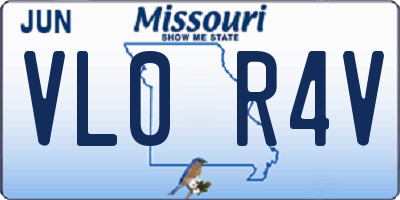 MO license plate VL0R4V