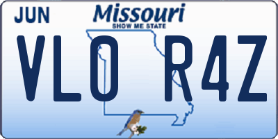 MO license plate VL0R4Z