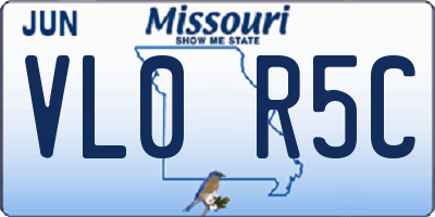 MO license plate VL0R5C