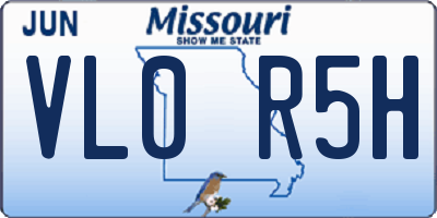 MO license plate VL0R5H