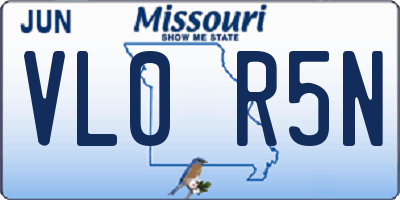 MO license plate VL0R5N