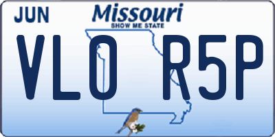 MO license plate VL0R5P