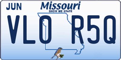 MO license plate VL0R5Q