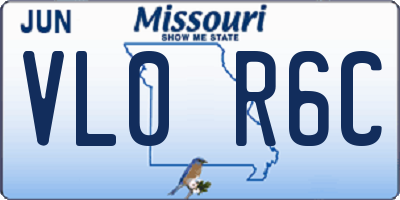 MO license plate VL0R6C