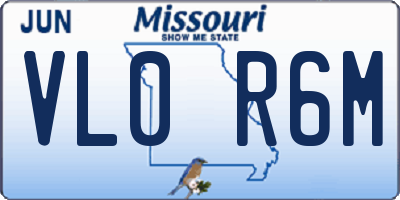 MO license plate VL0R6M