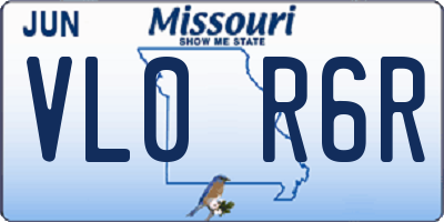 MO license plate VL0R6R
