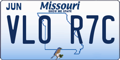 MO license plate VL0R7C