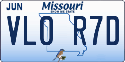 MO license plate VL0R7D