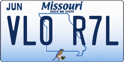 MO license plate VL0R7L