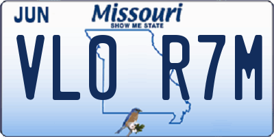 MO license plate VL0R7M