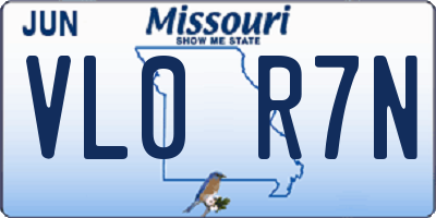 MO license plate VL0R7N