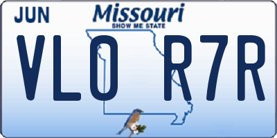 MO license plate VL0R7R