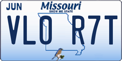 MO license plate VL0R7T