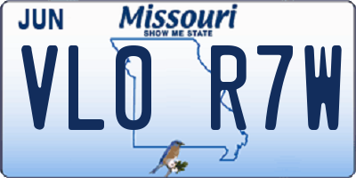 MO license plate VL0R7W
