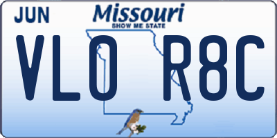 MO license plate VL0R8C