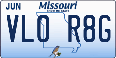 MO license plate VL0R8G
