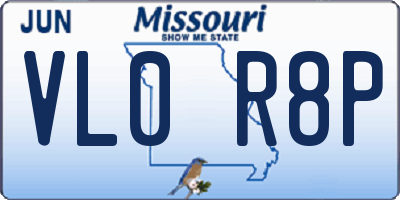MO license plate VL0R8P