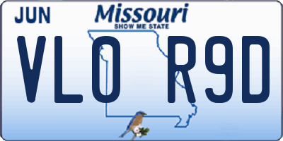 MO license plate VL0R9D