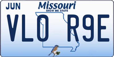 MO license plate VL0R9E