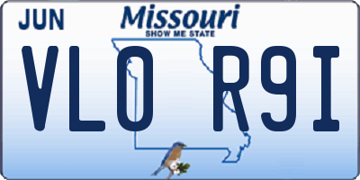 MO license plate VL0R9I