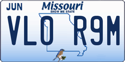 MO license plate VL0R9M