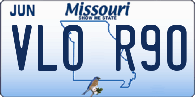 MO license plate VL0R9O