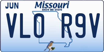 MO license plate VL0R9V