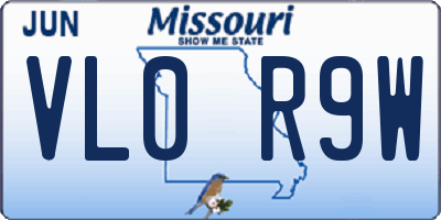 MO license plate VL0R9W