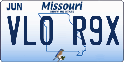 MO license plate VL0R9X