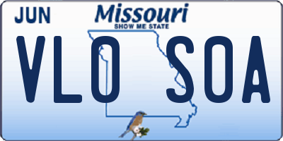 MO license plate VL0S0A