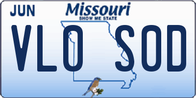 MO license plate VL0S0D