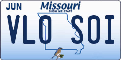 MO license plate VL0S0I