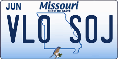 MO license plate VL0S0J