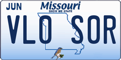 MO license plate VL0S0R