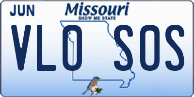 MO license plate VL0S0S