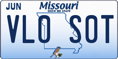 MO license plate VL0S0T