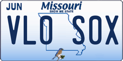 MO license plate VL0S0X