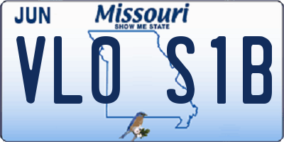 MO license plate VL0S1B
