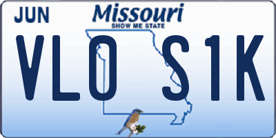 MO license plate VL0S1K
